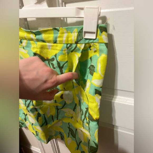 Green & Yellow Floral JCrew Mini Skirt, Size 2 - Picture 3 of 4